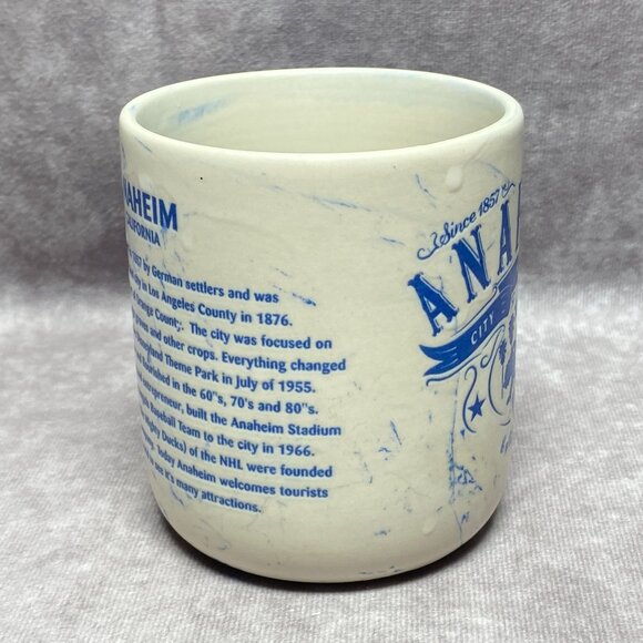 Anaheim Ceramic Mug Blue & White Marble Design With City Of Kindness Print 16oz - Picture 6 of 11